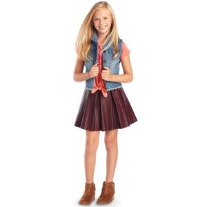 American Girl Tenney faux leather skirt size 8